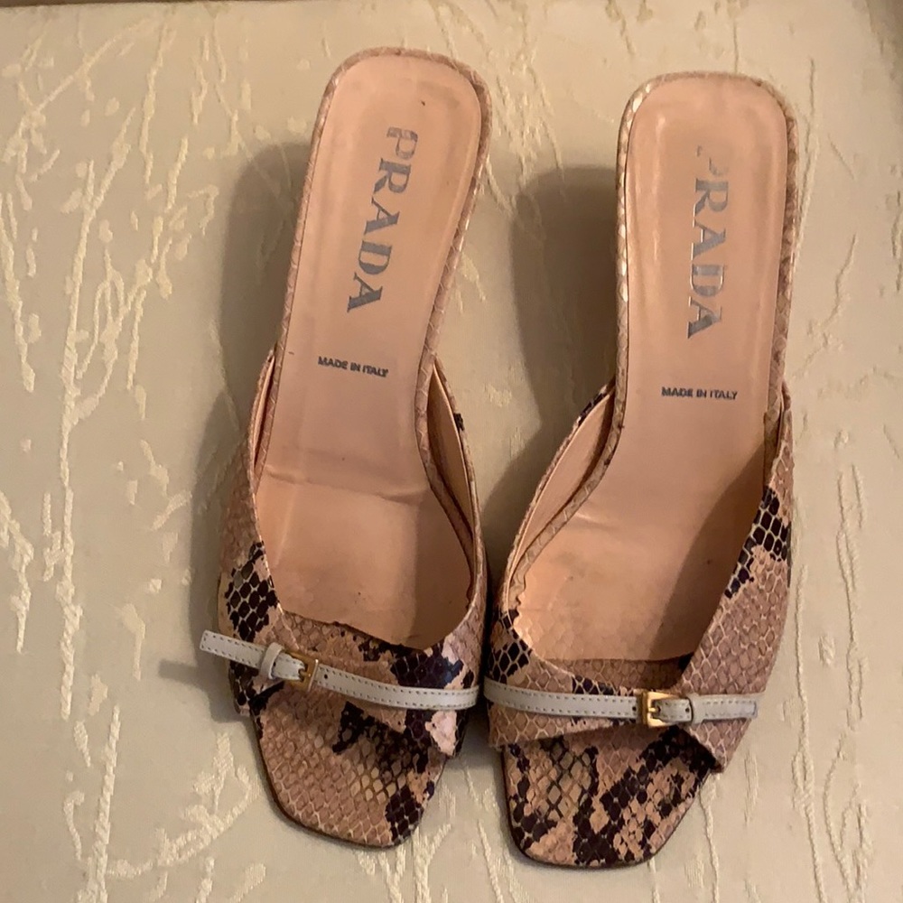 Prada Snakeskin Sandal Heels